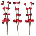 Branche artificielle avec baies rouges, 15 cm, lot de 6 | Floristik24.be