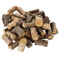Floristik24 Morceaux décoratifs en bois de bouleau avec écorce, pour loisirs créatifs, 3 cm, 300 g
