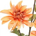 Floristik24 Fleur décorative dahlia, décoration automne, fleur de soie orange 55cm Ø9 / 11cm