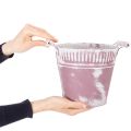 Seau en fer-blanc, délavé violet et blanc, Ø19cm H17cm, 1 pc. | Floristik24.be
