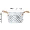 Bol en tôle avec anses en corde Ø18cm H10cm | Floristik24.be