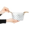 Bol en tôle avec anses en corde Ø18cm H10cm | Floristik24.be