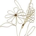 Floristik24 Guirlande de fleurs cintre décoratif en métal motif doré prairie 110cm