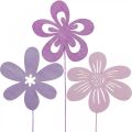 Floristik24 Tuteur de Jardin Flower Tuteur Violet/Violet/Rose Ø9.5cm 15pcs