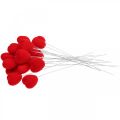 Floristik24 Bouchon fleur déco coeur bouchon coeur rouge 6x6cm H26cm 18 pièces