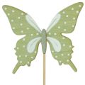 Floristik24 Bouchon fleur papillon bois avec plume 8x7cm 12pcs