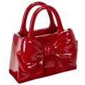 Floristik24 Vase décoratif en forme de sac à main avec nœud, finition brillante, 22 cm