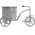 Pot de fleur vélo métal vintage blanchi à la chaux 24×13×14cm
