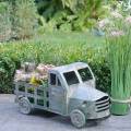 Floristik24 Camion pot de fleurs gris zinc, vert 42 × 17,5 × 19,5cm