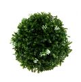 Floristik24 Boule de buis avec fleurs boule décorative verte Ø15cm 1pc