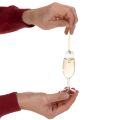 Ensemble pendentif bouteille et verre à champagne, décoration de sapin de Noël, 14 cm, 2 pièces | Floristik24.be