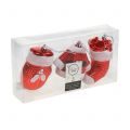 Floristik24 Décorations pour arbres de Noël rouge, blanc 3pcs