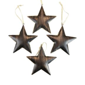 Floristik24 Décorations de sapin de Noël étoile décorative métal noir doré Ø11cm 4pcs
