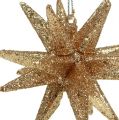 Floristik24 Décorations pour sapin de Noël étoiles scintillantes 7,5cm 8pcs or