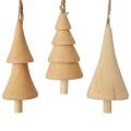 Floristik24 Décorations d&#39;arbre de Noël sapin en bois, pendentif en bois naturel 7-8cm 12pcs