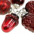 Floristik24 Mini décoration d&#39;arbre mélange fruits d&#39;automne et boules rouge, argent véritable verre 3.4–4.4cm 10pcs