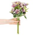 Bouquet de roses artificielles de Noël à fleurs violettes, 35 cm, 6 pièces | Floristik24.be