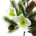Floristik24 Branche de sapin artificielle avec roses de Noël et cônes L36cm