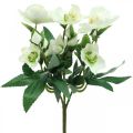 Floristik24 Roses de Noël blanc déco bouquet fleurs artificielles arrangement de Noël 27cm