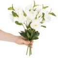 Bouquet de roses artificielles blanches décoratives de Noël, 40 cm, lot de 4 | Floristik24.be