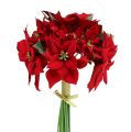 Floristik24 Etoile de Noël en bouquet rouge Ø18cm L30cm