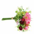 Floristik24 Bouquet déco Cosmea et boule de neige en bouquet Artificiel rose Assorti H18cm