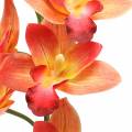Orchidée fleur artificielle Cymbidium Orange 74cm