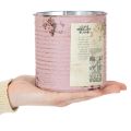 Boîte décorative en métal, rose antique, pour planter, Ø11cm H10,5cm | Floristik24.be