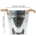 Pot de fleurs décoratif en métal avec anses en corde Ø20cm | Floristik24.be