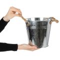 Pot de fleurs décoratif en métal avec anses en corde Ø20cm | Floristik24.be