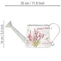 Arrosoir décoratif en métal, lavande, style rétro jardin, 30 × 11 × 14,5 cm | Floristik24.be