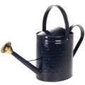 Floristik24 Arrosoir décoratif vintage en métal à damier bleu et or, design rétro, pour l'intérieur, le jardin ou le balcon, 65 cm