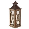 Floristik24 Lanterne décorative en bois lanterne en bois vintage marron 17×17×50cm