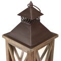 Lanterne décorative en bois lanterne en bois vintage marron 17×17×50cm | Floristik24.be