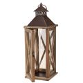 Lanterne décorative en bois lanterne en bois vintage marron 17×17×50cm | Floristik24.be