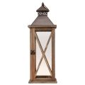 Lanterne décorative en bois lanterne en bois vintage marron 17×17×50cm | Floristik24.be