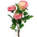 Floristik24 Rose artificielle en rose vif Ø10cm 52cm 3P