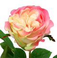 Floristik24 Rose artificielle en rose vif Ø10cm 52cm 3P