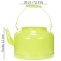 Théière décorative en métal, vert pomme - pot de fleurs - Ø 20 cm H 15 cm - décoration de jardin polyvalente et idée cadeau | Floristik24.be