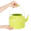 Théière décorative en métal, vert pomme - pot de fleurs - Ø 20 cm H 15 cm - décoration de jardin polyvalente et idée cadeau | Floristik24.be