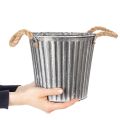 Pot décoratif pour plantation, pot en métal avec anses, décoration en métal style shabby chic Ø 21,5 cm | Floristik24.be