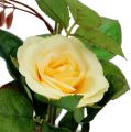Floristik24 Rose décorative en pot jaune 23cm