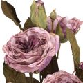 Floristik24 Bouquet de roses déco fleurs artificielles bouquet de roses violet 45cm 3pcs