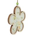 Floristik24 Pendentif décoratif bois fleur coeur motif fleurs 12cm 6pcs