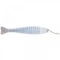 Floristik24 Poisson déco bois poisson en bois à suspendre bleu clair H57,5cm