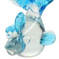 Floristik24 Poisson décoratif en verre limpide, bleu 15 cm