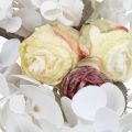Floristik24 Guirlande décorative guirlande végétale eucalyptus roses artificielles aspect sec 170cm blanchies