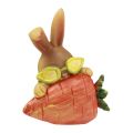 Floristik24 Lapin décoratif avec carotte Figurines décoratives lapin de Pâques H5,5 cm 6pcs