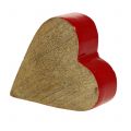 Floristik24 Coeur déco bois rouge, nature 11cm x 9.5cm