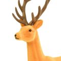Floristik24 Figurine décorative cerf renne jaune marron floquée 37cm